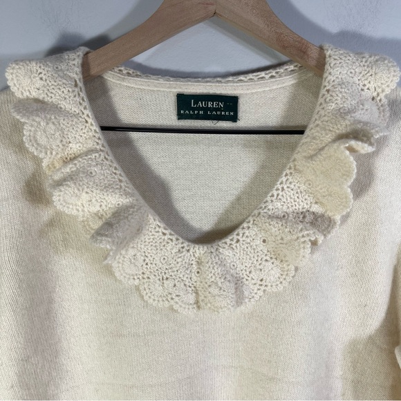 Luaren Ralph Lauren Women Sweater Top Size L Color Off White - Picture 4 of 11